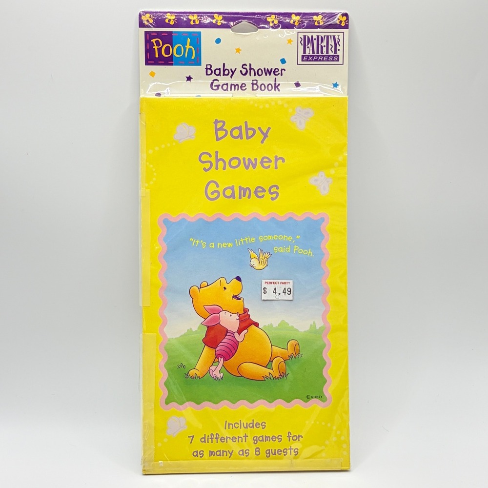 Disney Winnie the Pooh Vintage Baby Shower Game Book Hallmark Party Express NEW‎